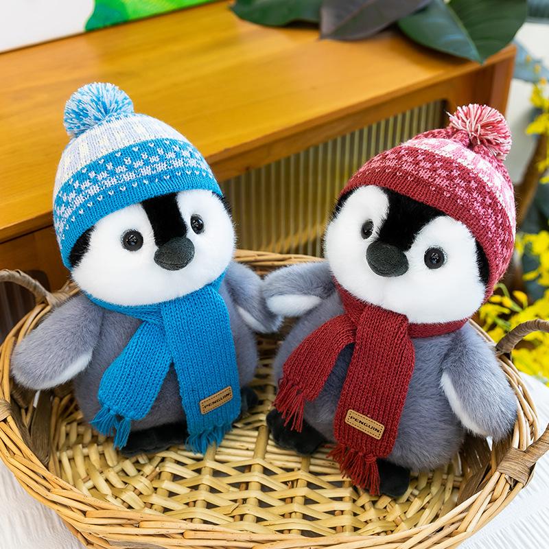 Children's Penguin Doll Companion - Cute Plush Toy & Soothing Gift with Scarf and Hat