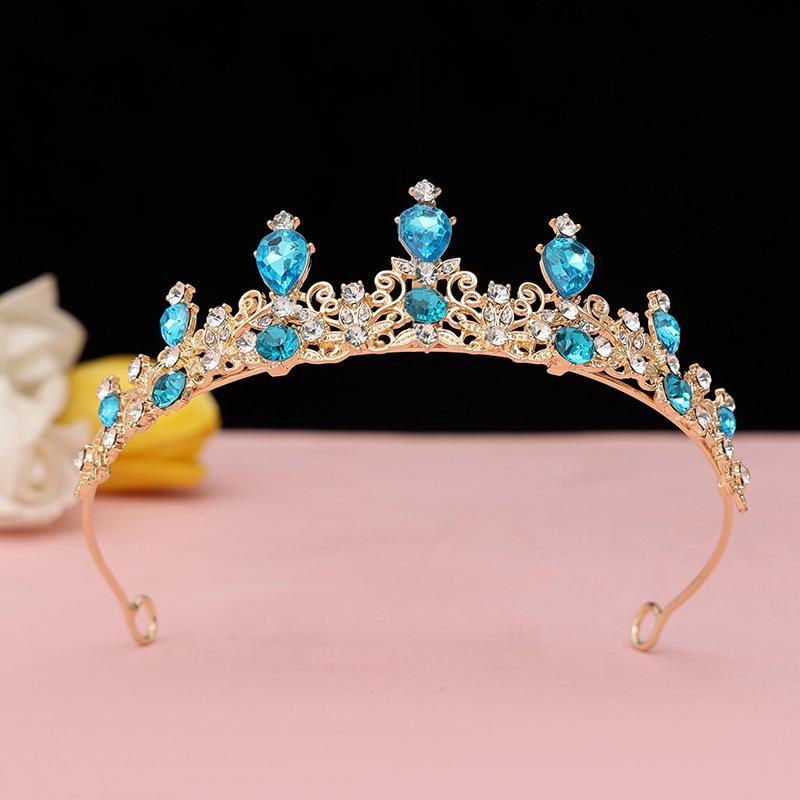 Elegant Colorful  Tiara Crown Women Girls Party Wedding Princess  Bridal Crown Hair Jewelry