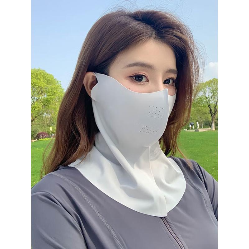 

Женская летняя солнцезащитная маска для лица из ледяного шелка с защитой от УФ-лучей и защитой шеи One Size