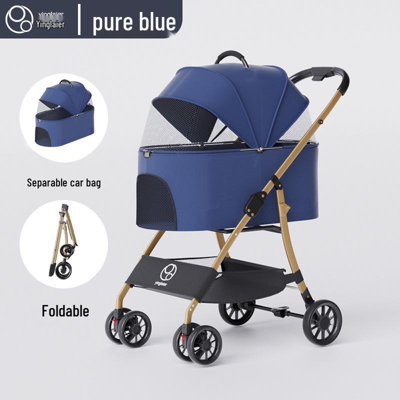 Lightweight Foldable Pet Stroller for Small Dogs & Cats