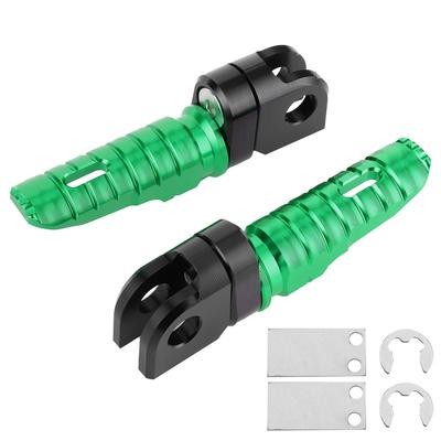 Pair of Front Foot Pegs Aluminum Alloy Pedals Fits Kawasaki Ninja Z125PRO Z250 / SL Z400Z900 (Green)