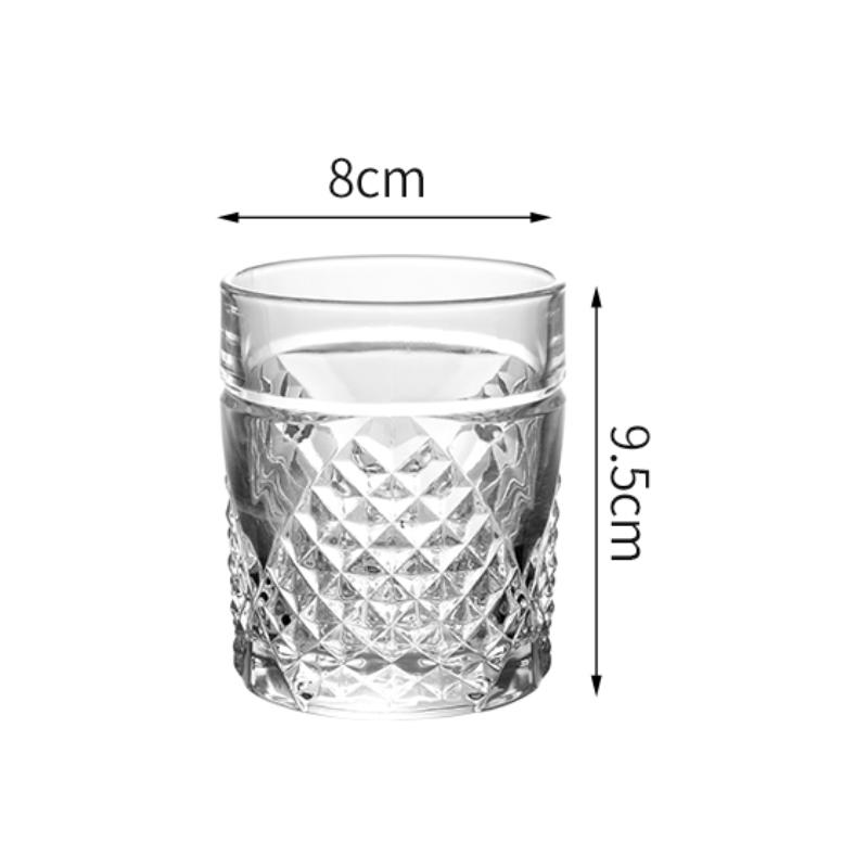 320ml 11oz Diamond Carved Whiskey Glass Transparent Wine Glass Party Cocktail Brandy Cups Water Bottle High End Drinking Glasses