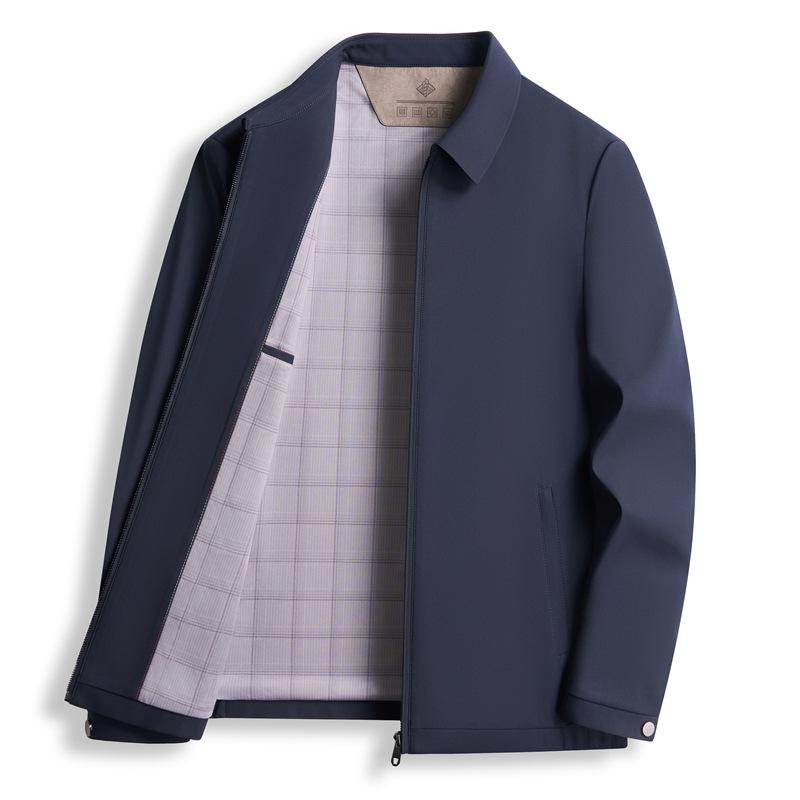 New Men's Jacket Spring and Autumn Jacket Middle-aged High-end Business Casual Jacket Dad Lapel Top