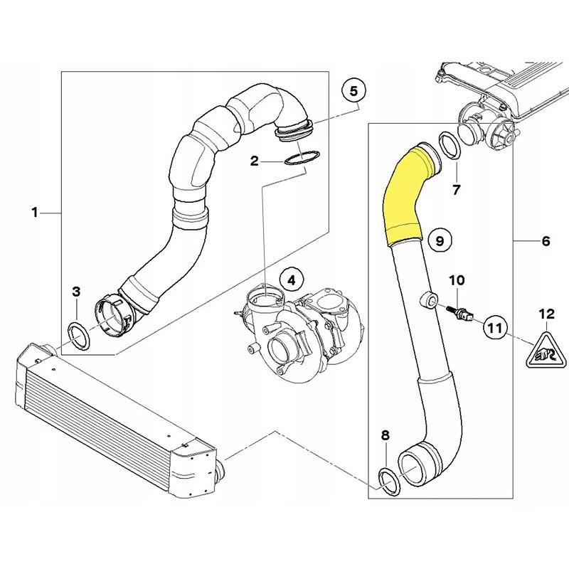 11618506079 Turbo Intercooler Hose Pipe Air Intake Hose Charge Hose For BMW X5 E70 2006-2018 For BMW X6 E71 3.0D 3.5D 2007-2010