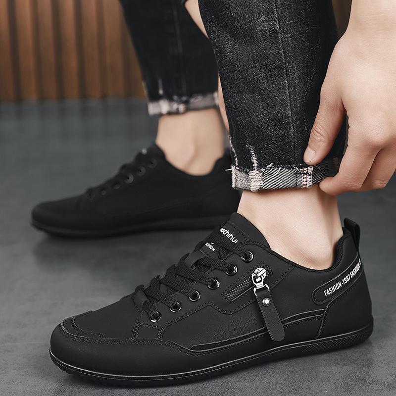 Fashion New Casual Shoes Men Sneakers Outdoor Leather Shoes Walking Shoes Loafers Comfortable Male Footwear Tenis Hombres Black White