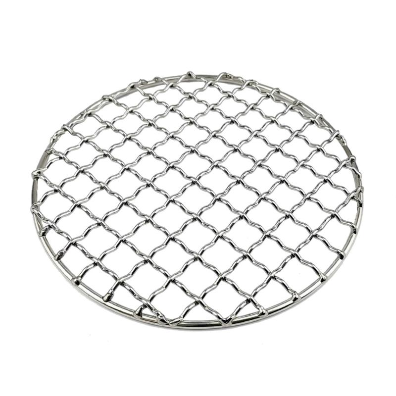 Camping Grill Grate Mesh Pads Square Round Grilling Mesh Fire Cooking Outdoor Picnic- BBQ Camping Pot Firewood- Rack