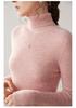 Elegant Women's High Neck Pure Cashmere Slimming Knitwear, Autumn & Winter Long Sleeve Base Layer
