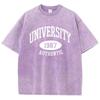 1987 University Authentic Printing men'S summer Vintage Washed  Cotton  Popular T-Shirt Fashion Cotton Short Sleeved