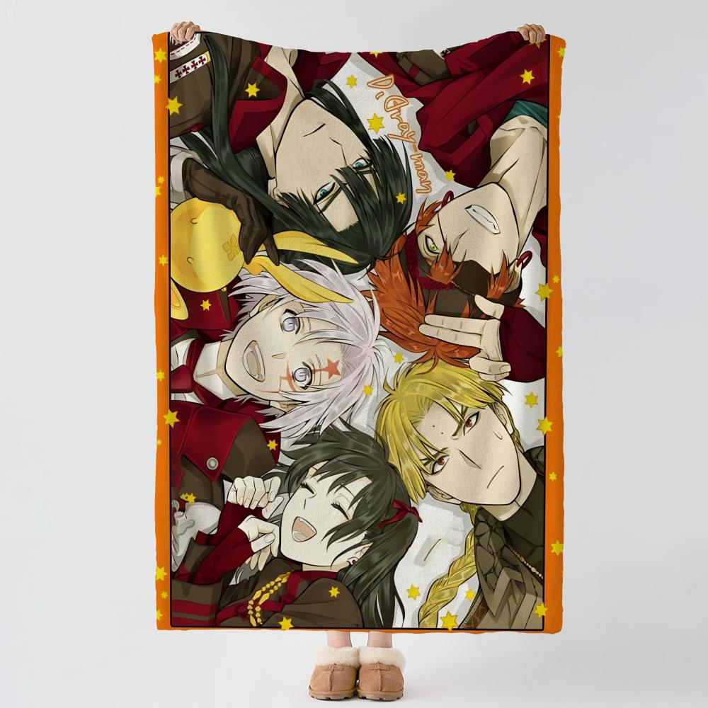 anime D-D Gray man-n Throw Thick Comfort Flannel Quilt, Multi-scene Use Indoor Outdoor Daily Nap