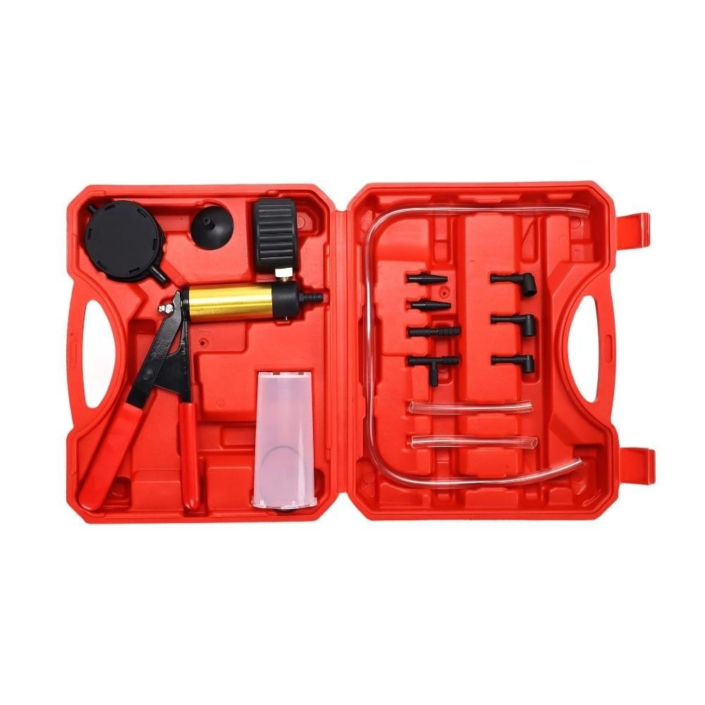 Portable Brake Bleeder Kit Durable Aluminum 2 In 1 Brake Fluid Drain Kit Manual With Gauge Vacuum Pistol Pump Tester