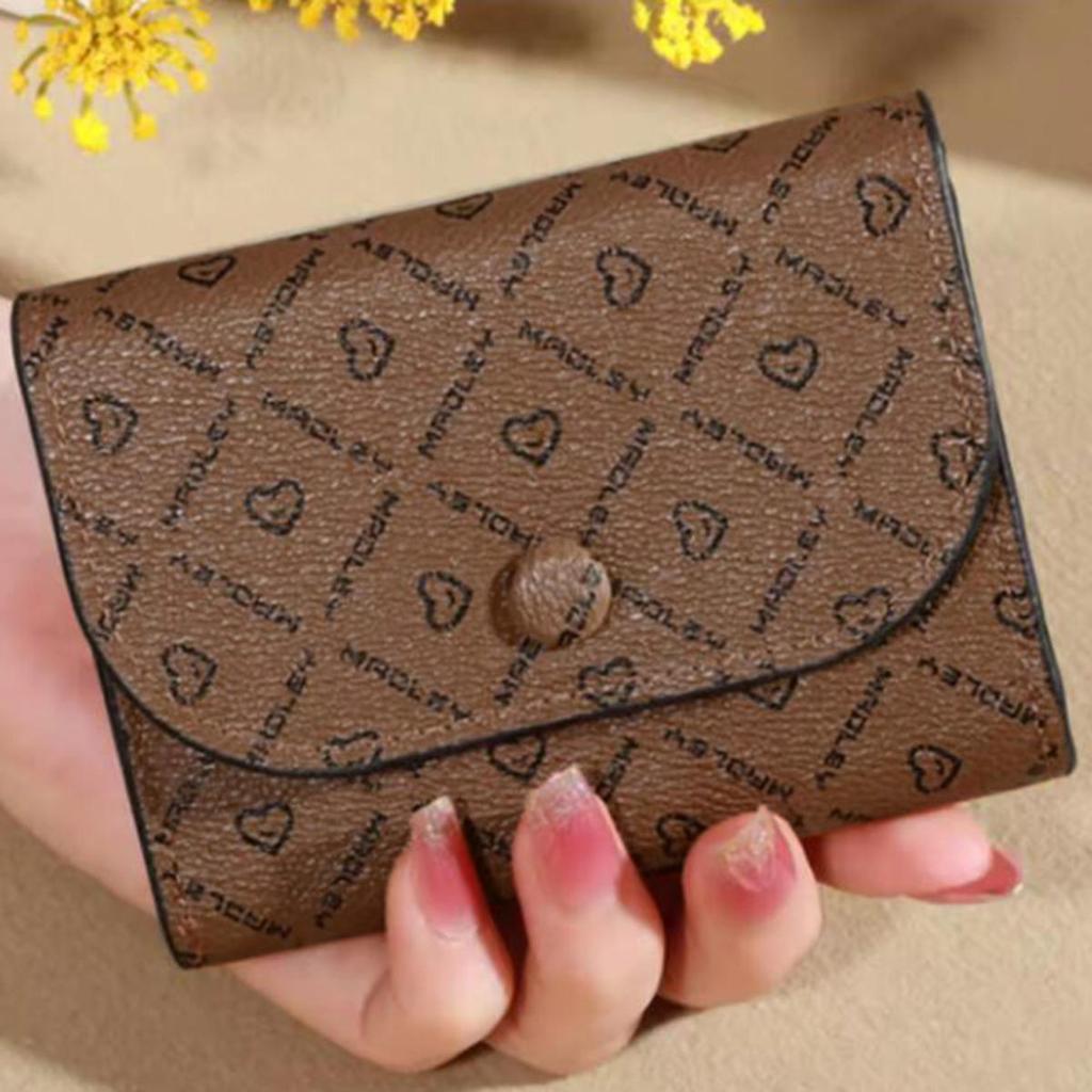 Retro Printed Women Short Wallet Multi Slot Large Capacity Coin Purse PU Leather Money Pouch Credit Card Holder Fashion Handbag