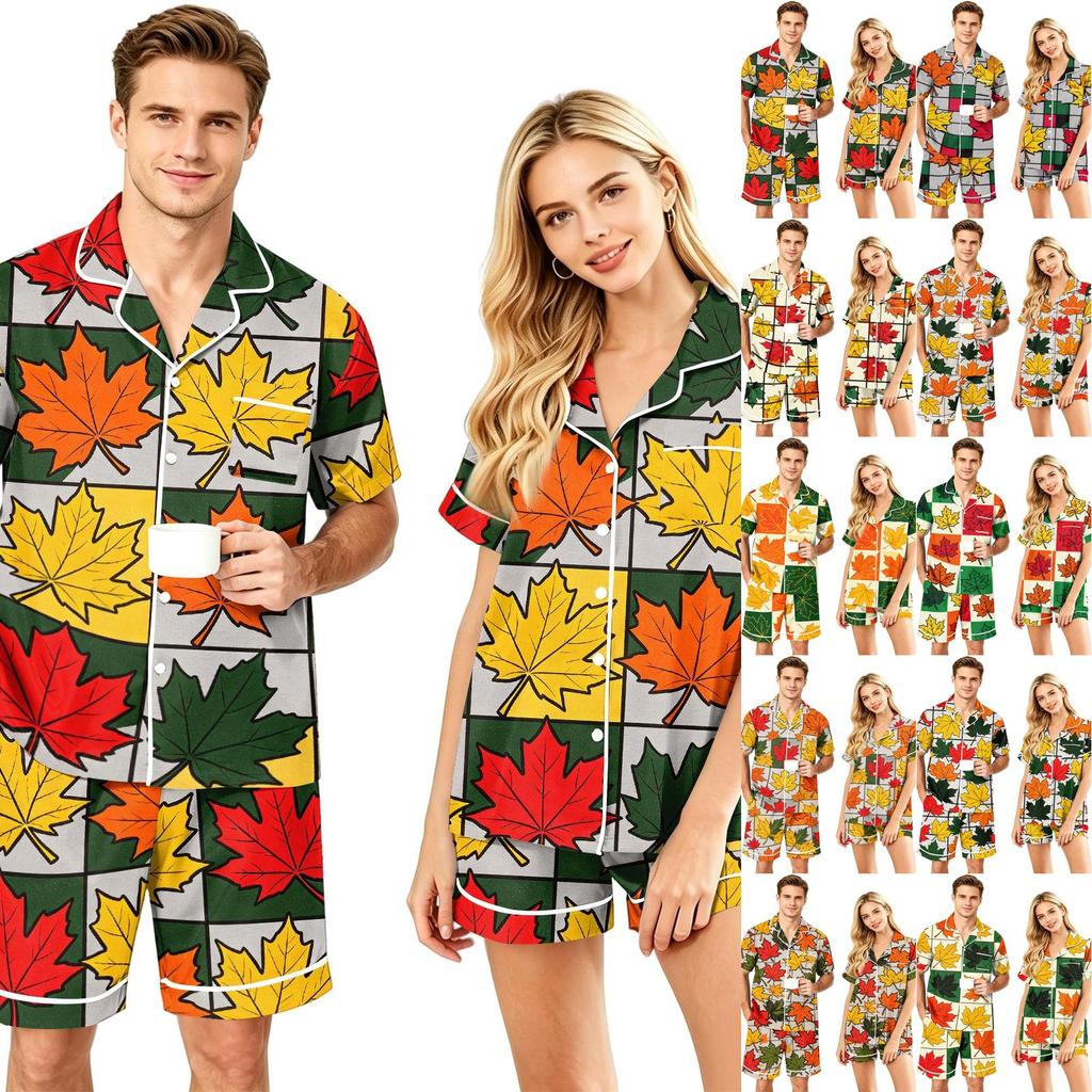 Couples Halloween Print Comfortable Pajama Set for Loungewear