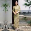 Old Shanghai Improved Cheongsam 1011 New Spring Daily Medium Sleeve Temperament Retro Dress Elegant Long Dress