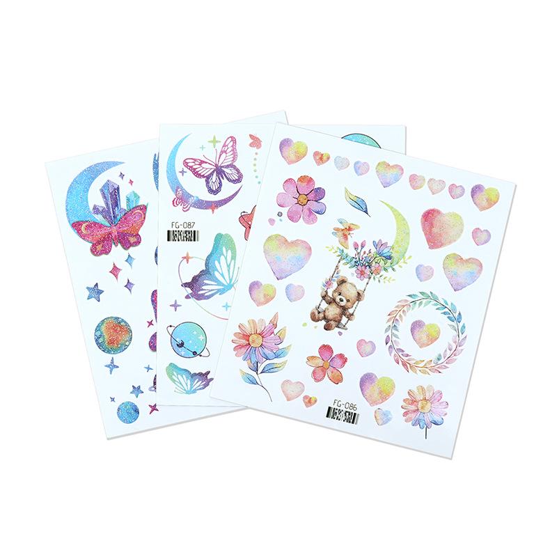 Glitter Gradient Butterfly Face & Eyeshadow Temporary Tattoo Stickers
