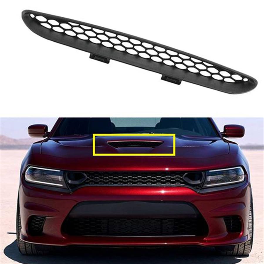Front decorative hood grille with vent for dodge charger hellcat srt 2015-2020, 68202462 ad, 1 pc.