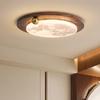 New Nordic bedroom LED ceiling light retro walnut living room acrylic lampshade cream style home decoration indoor lighting