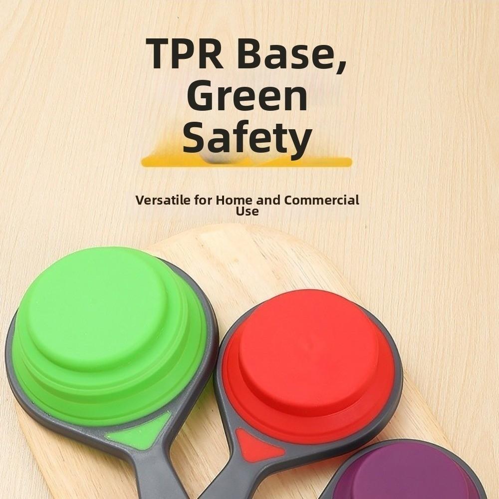 3/4 Pieces Silicone Collapsible Funnel Collapsible Measuring Cup Folding Funnel  Liquid Transfer