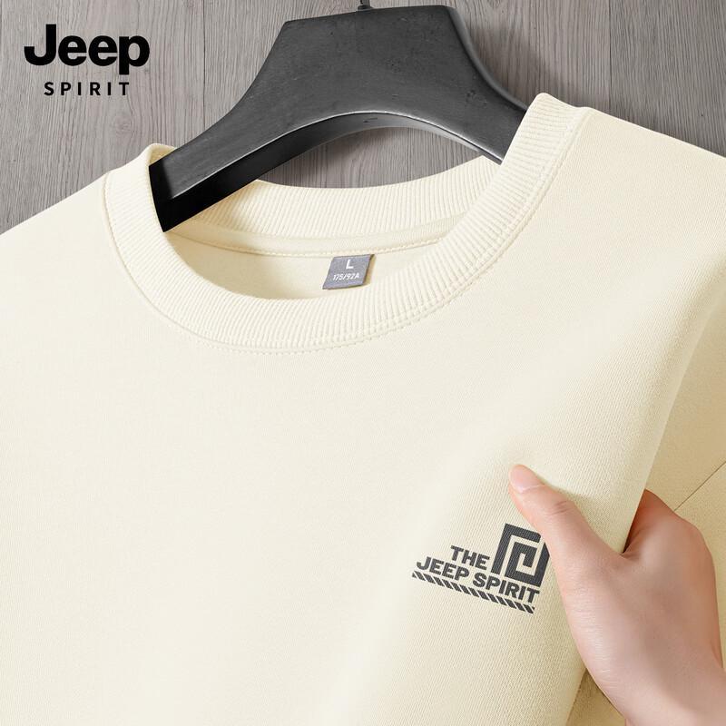 JEEP SPIRIT Men's Heavyweight Loose Fit Pullover Sweatshirt