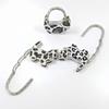 Fashion Leopard Print Cat Handbag Hook Portable Creative Table Hanger Durable Foldable Bag Hanger for Table