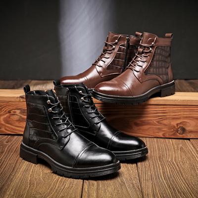 Herrenstiefel Bequem Modisch Lederstiefel Europäische Geschäftsmarke Chelsea Boots Outdoor Training Reise Stiefel Herren 38-46