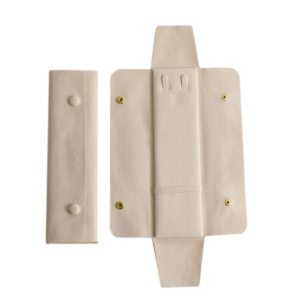 

Fashionable Necklace Bracelet Pedant Display Exquisite Jewelry Organizer Gift Snap Closure Bag бежевый