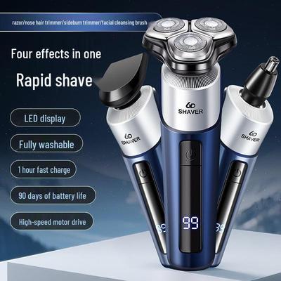 2026 Multi-functional Fast Charging Electric Shaver with Magnetic Washable Blade and Floating Head for Men