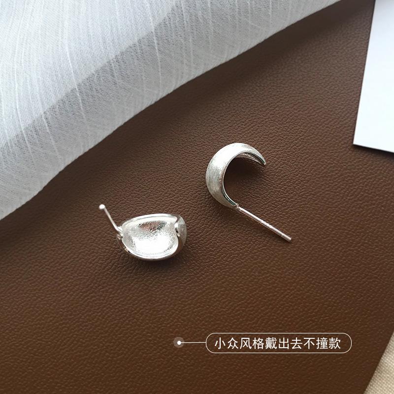 925 Silver Frosting Small Stud Earrings For Women Luxury Wedding Jewelry Piercing Earring Money 925