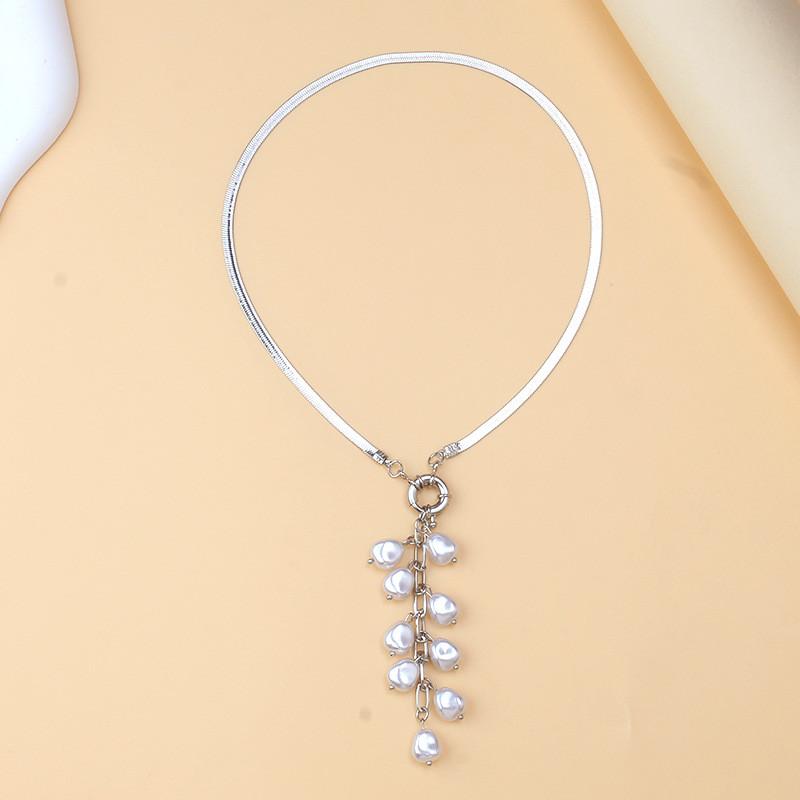 Geometric Pearl And Crystal Necklace For Women And Men Fashion Jewelry