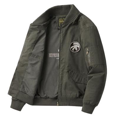 Cotton Wash Jacket Men's Spring and Autumn American Casual Tooling Loose Embroidered Baseball Jacket