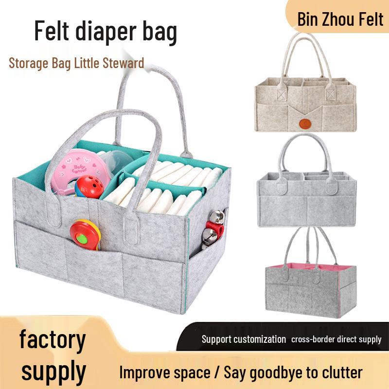 Große Filz-Windeltasche - Outdoor-Aufbewahrung & Kleinkram-Organizer für Mütter