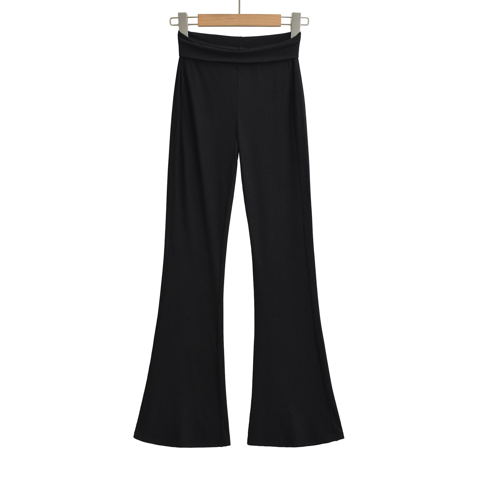 

Women s Micro-Flare High-Waist Pants, 2026 Spring/Autumn, Petite Fit, Low-Waist Bell-Bottom Style, Hot Girl Yoga Sweatpants. Medium чёрный