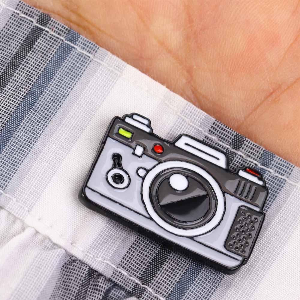 Women Kids Enamel Metal Photography Digital Camera Accessories Jewelry Brooches Pins Badges Lapel