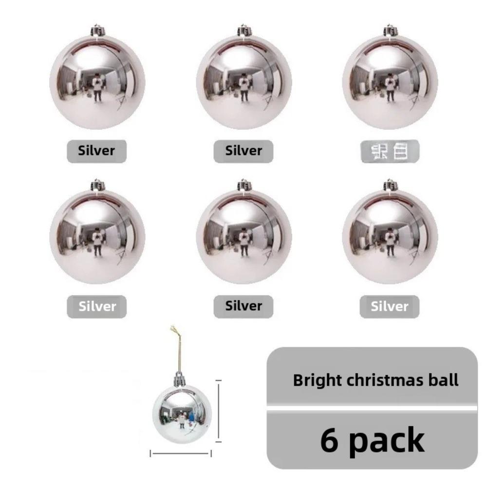 6PCS Durable Plastic Giant Christmas Ball 5 Colors Electroplating Christmas Lion Tiger Ball 6cm 8cm Xmas Baubles Showcase