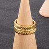 Hip Hop Personality Stainless Steel Feather Ring for Men Women 10MM Color Gold Round Finger Rings Trendy Jewelry Male Charm Gift