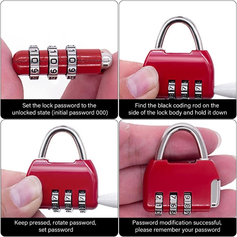 Mała kłódka do plecaków i walizek Zamek do bagażu Przenośny Zabezpieczenie antykradzieżowe dla podróżnika na zewnątrz