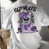 Men's Summer 100 Cotton Fashionable Casual Sports Loose Large Cartoon Bear Pattern Printed Round Neck Short Sleeve T-shirt Top
