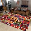 Vibrant Retro Geometric Area Rug for Living Room Bohemian Colorful Rectangle Print Decorative Floor Carpet for Home Decor