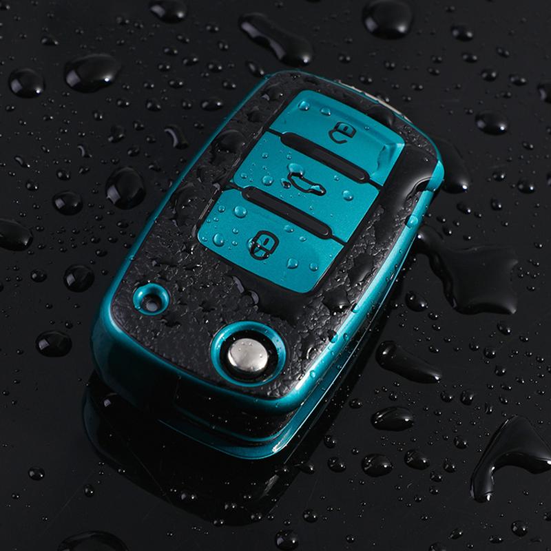 1pc TPU Car Key Case Cover For Leather Cover Protection Bag for VW Volkswagen Polo Tiguan Passat Golf Jetta Lavida Skoda Octavia