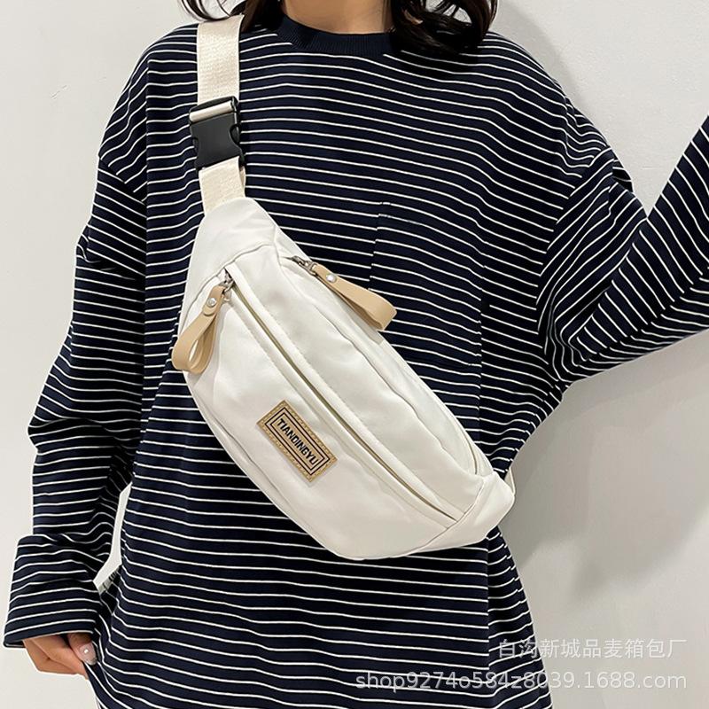 Summer Popular Couple Chest Bag Manufacturer Small Bag Women's New 2025 Popular Nylon Cloth Crossbody Bag Waist Bag