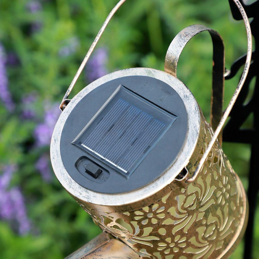 Metal Construction Solar Watering Can Lights Waterfall Effect Fairy Projection Light  Garden Decor