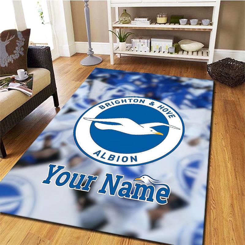 Brighton Hove Albion Custom Name Carpet Rug For Living Room Bedroom Home Sofa Decoration Kids Play Nonslip Floor Mat