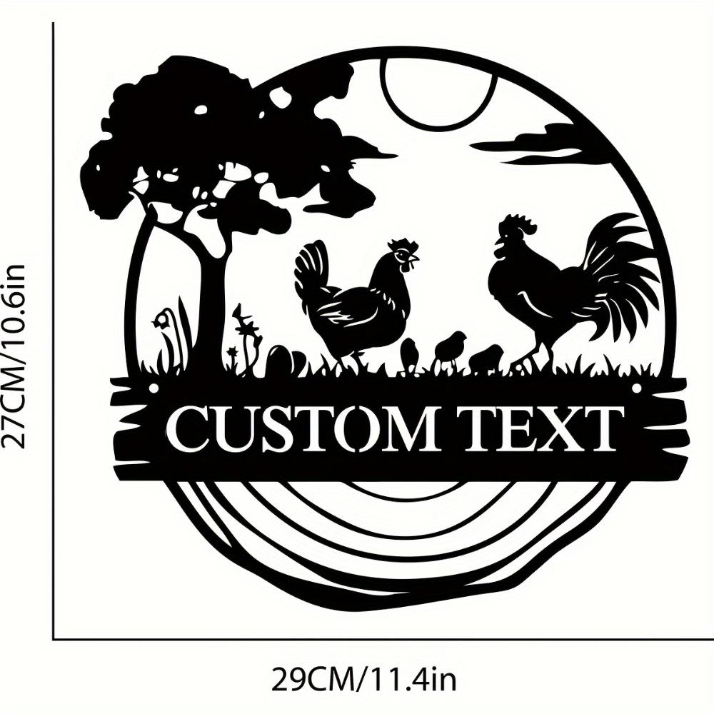 Personalized Farm Family Name Metal Sign Vintage Chicken Coop Wall Decor