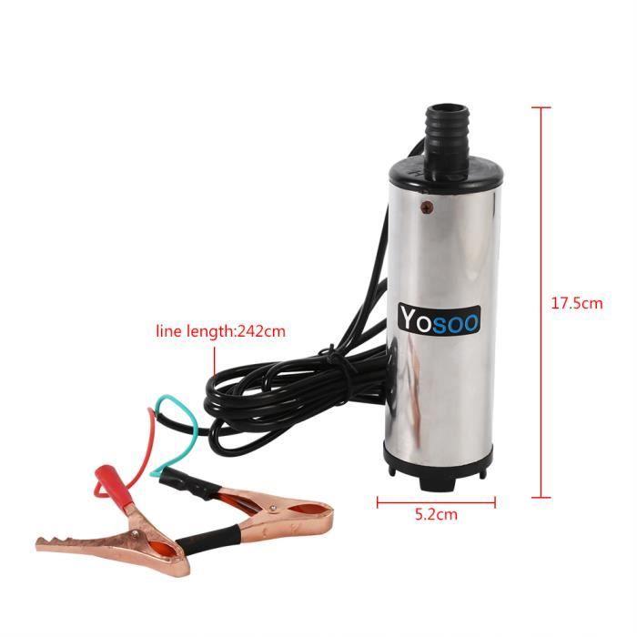 Pompe à essence électrique - ZJCHAO - 12V - Acier inoxydable - 60W - 30L/min