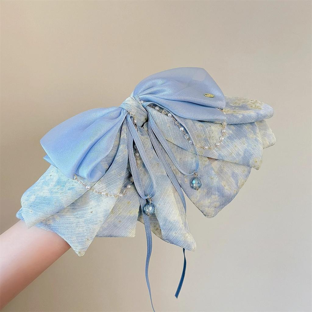 Sweet and sophisticated bow hair clip, elegant half-up hairstyle hair clip, tassel updo hair clip