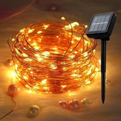 Luci solari a LED Luci leggiadramente della stringa Lampada esterna impermeabile Ghirlanda di Natale per le luci della decorazione della festa nuziale della festa 7M / 12M / 22M