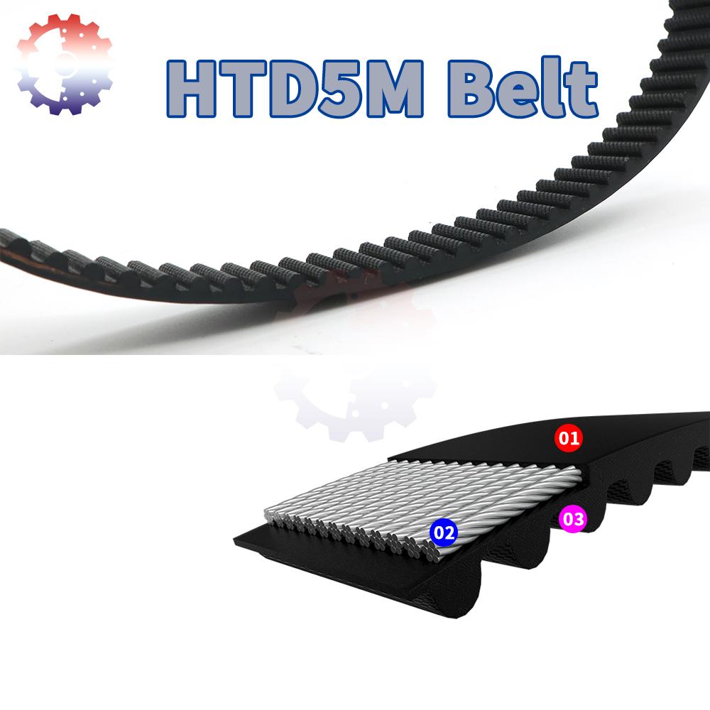 HTD 5M Timing Belt Drive Belt Length 605mm to 815mm Width 10 15 20 25 30 40mm HTD 5M Synchronous Belt HTD5M Rubber Closed Belt