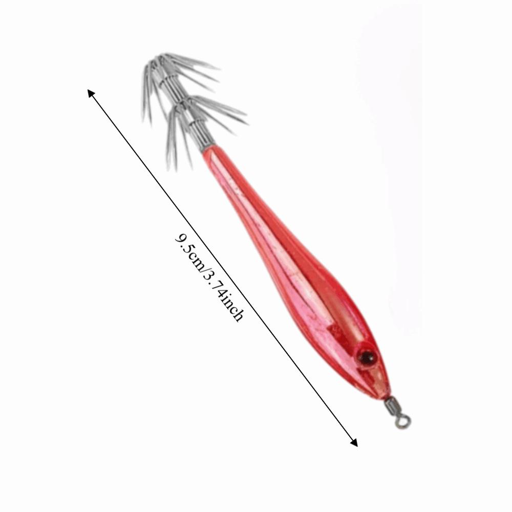 5PCS 9.5cm Squid Jig Lures Glow In Dark Squid Jig Hooks Squid Fishing Lures Saltwater Fishing