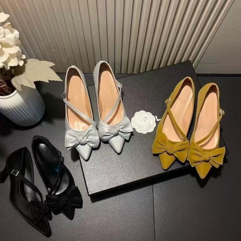 Bow Women High Heels Shoes Elegant Pointed Toe Heeled Sandals Summer 2025 Fad Party Dress Shoes New Pumps Mujer De Sandalias
