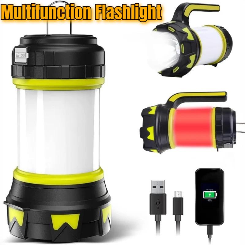 USB Rechargeable Camping Lantern, 6 Mode Super Bright Portable Handheld Lamps Perfect for Camping