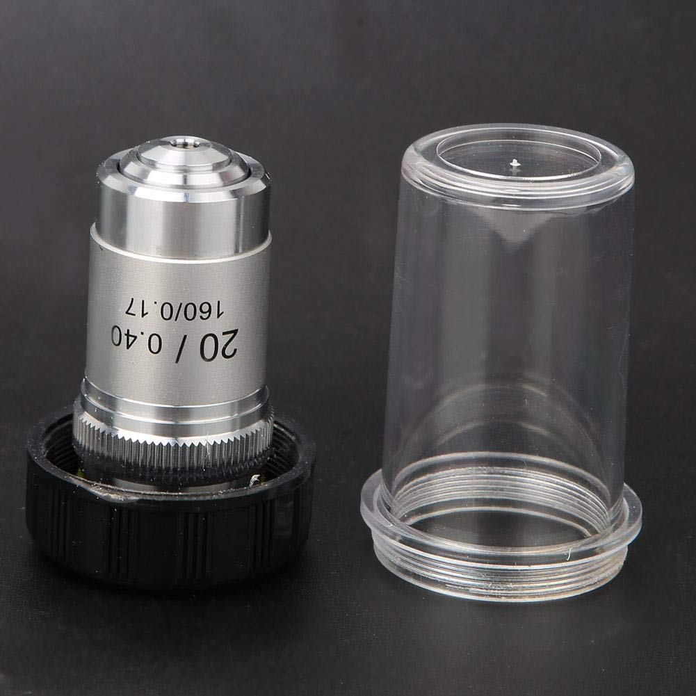 195 All Steel Objective Lens, Stereo Microscope Auxiliary Objective Lens, 4x, 10x, 20x, 40x, 60x, 100x (20X) Microscope Objective Lens, 20x